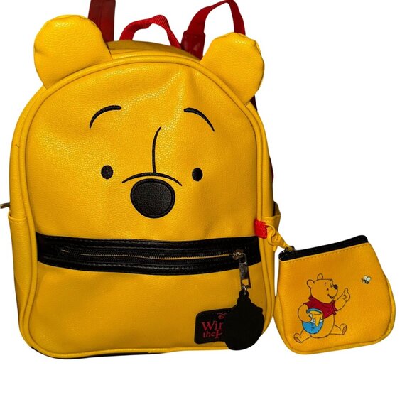 Disney Winnie The Pooh Girls Bag Yellow Mini Backpack Red Strap Honeypot Keychai main image 4